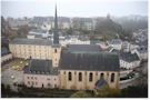 Église Saint-Jean-du-Grund from Chemin de la Corniche, Luxembourg. 2023-12-12.